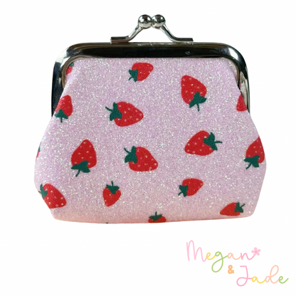 Strawberry Glitter Coin Purse