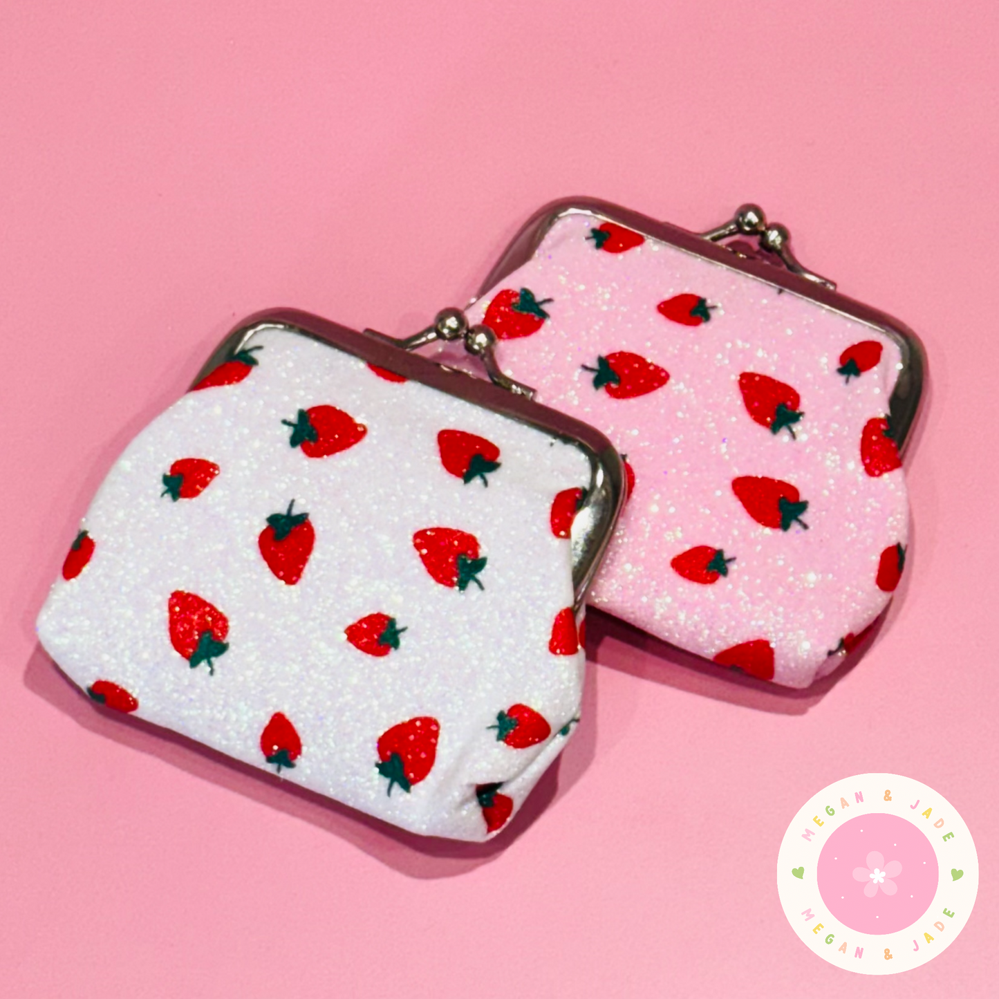 Strawberry Glitter Coin Purse