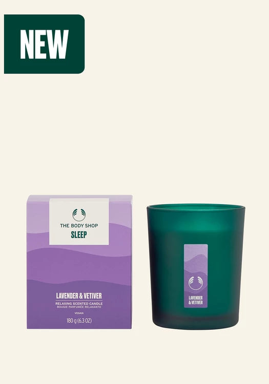 Sleep Lavender & Vetiver Relaxing Scented Candle - Body Shop