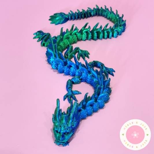 Green & Blue 3D Printed Dragon