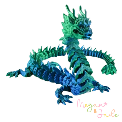 Green & Blue 3D Printed Dragon