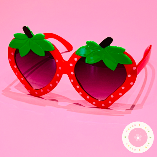 Red Strawberry Plastic Sunglasses